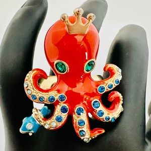 Betsey Johnson. Rare. Princess Octopus Ring. Pre owned. Authentic
